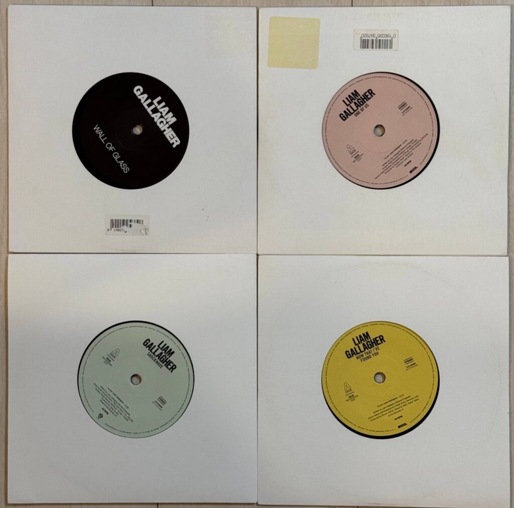 Liam Gallagher solo 7-inch single vinyl records (4 discs) from Sister Ray