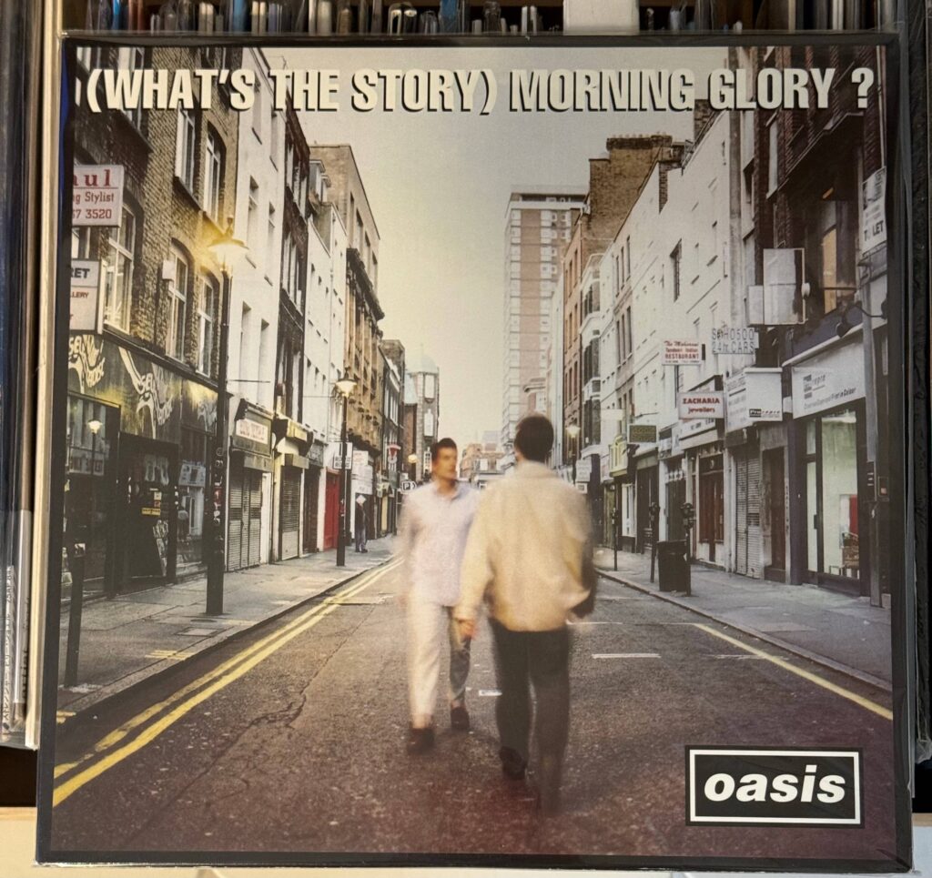 Oasis '(What's The Story) Morning Glory?' album cover photoshoot location on Berwick Street featuring Sister Ray