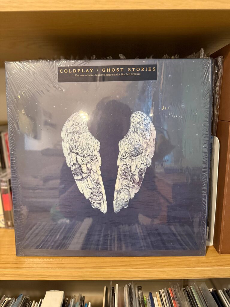 Coldplay - Ghost Stories vinyl record with angel wings jacket artwork