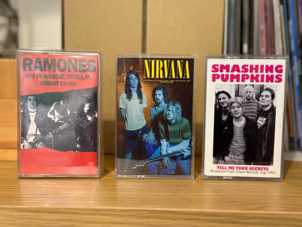 Rare live cassette tapes purchased at Walts: RAMONES, Nirvana, Smashing Pumpkins