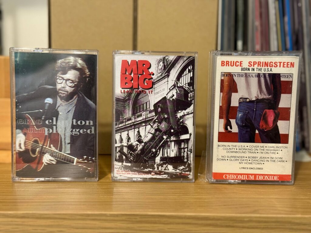 Classic album cassette tapes: Eric Clapton, Mr.BIG, Bruce Springsteen