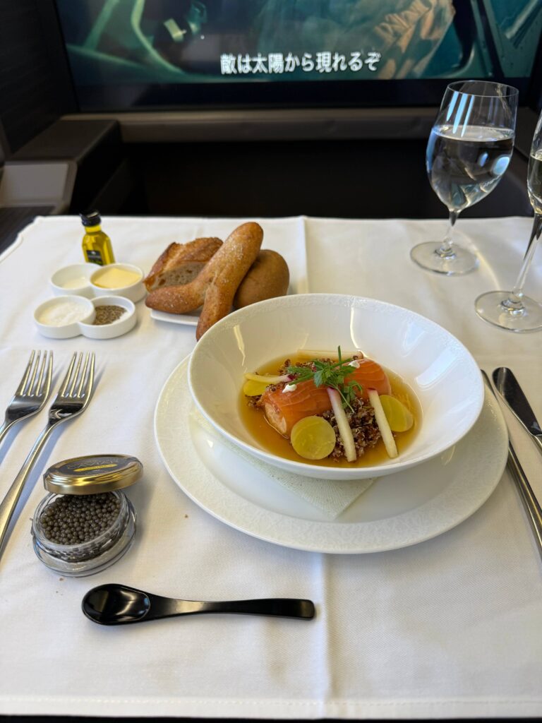 ANAファーストクラス洋食コース アミューズ、アペタイザー詳細