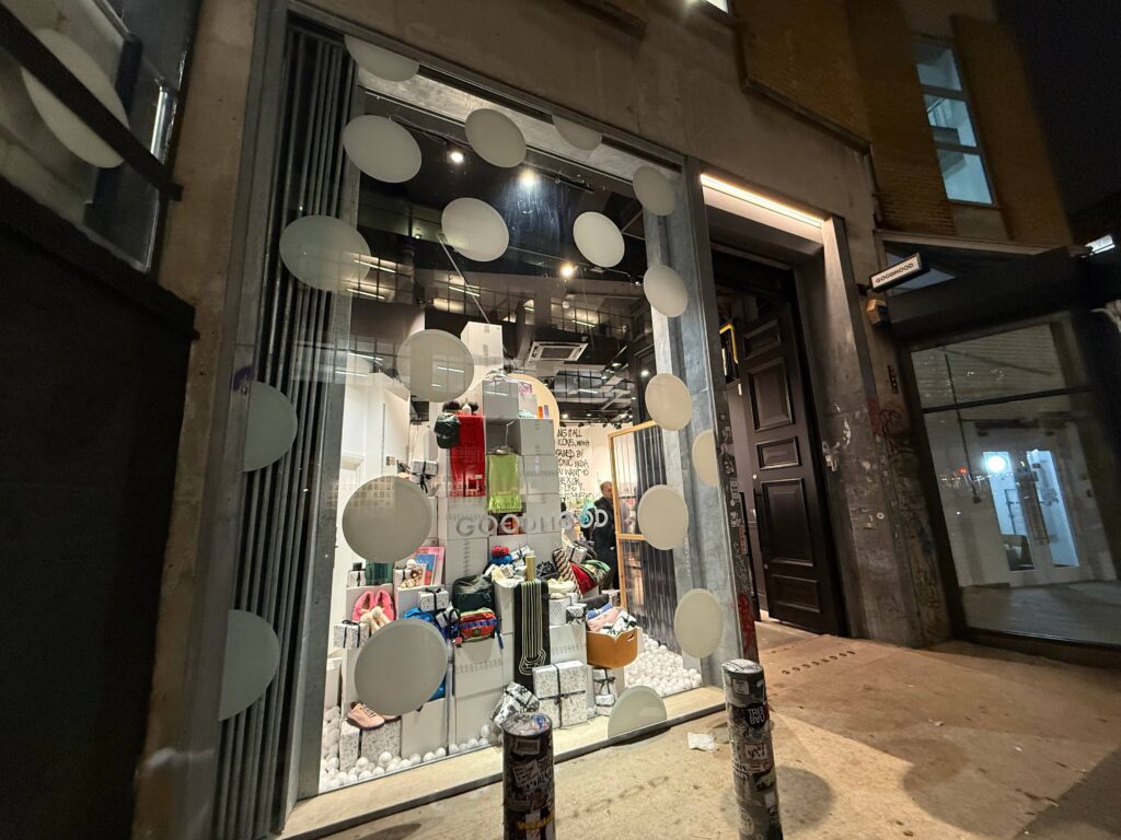 Exterior of London select shop GOODHOOD, a stylish lifestyle concept store