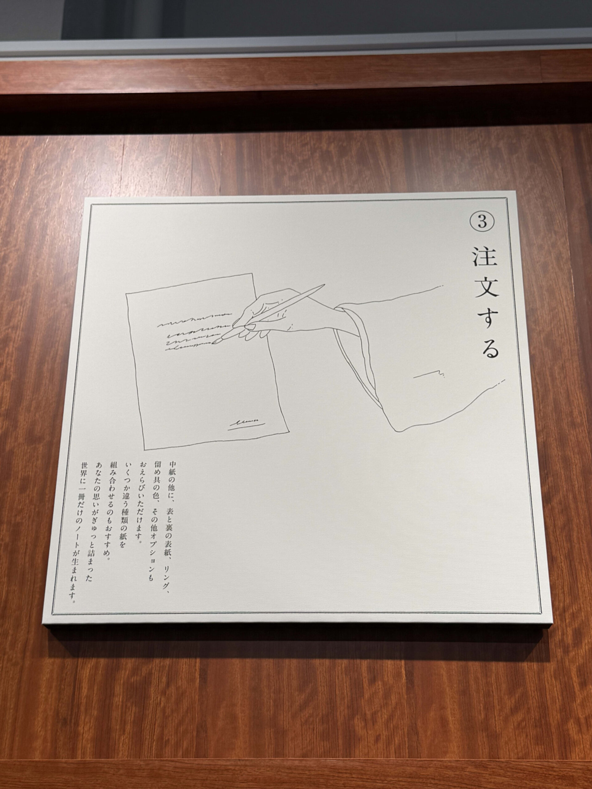 Sign on a wooden wall with hand-drawing art.