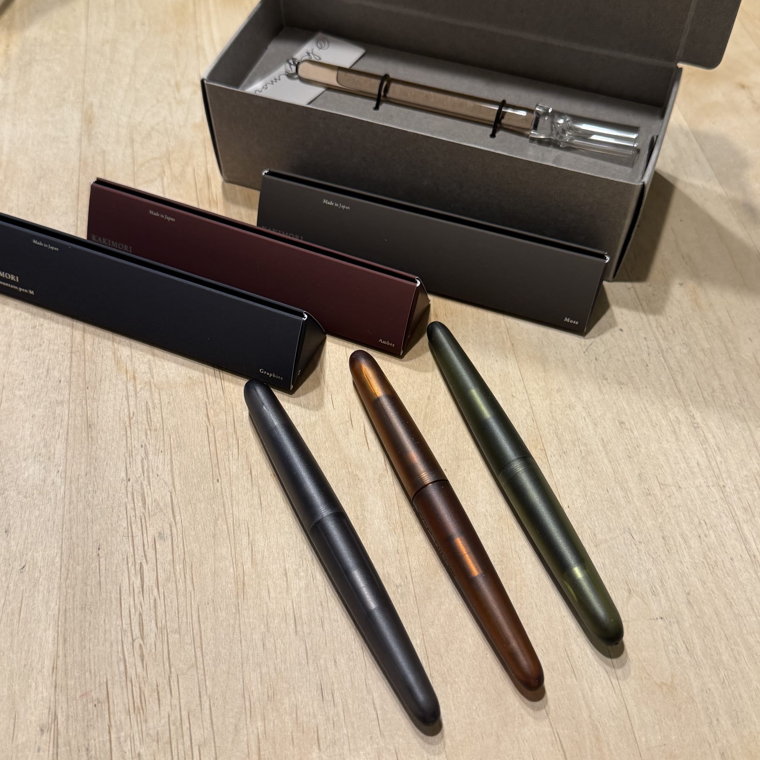 Beautiful Frost fountain pen and glass pen purchased at Kakimori