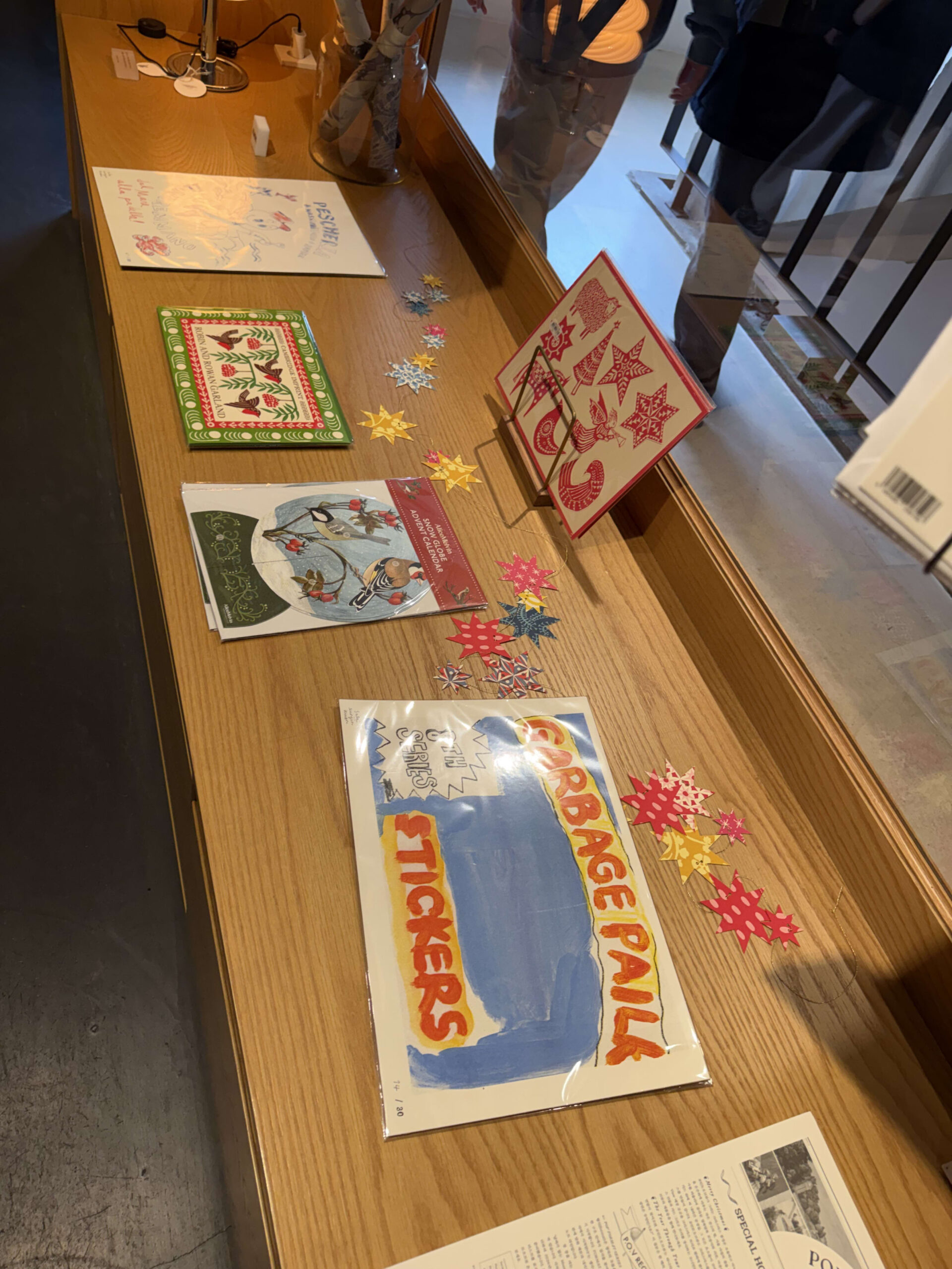 Imported stationery on a wooden table.
