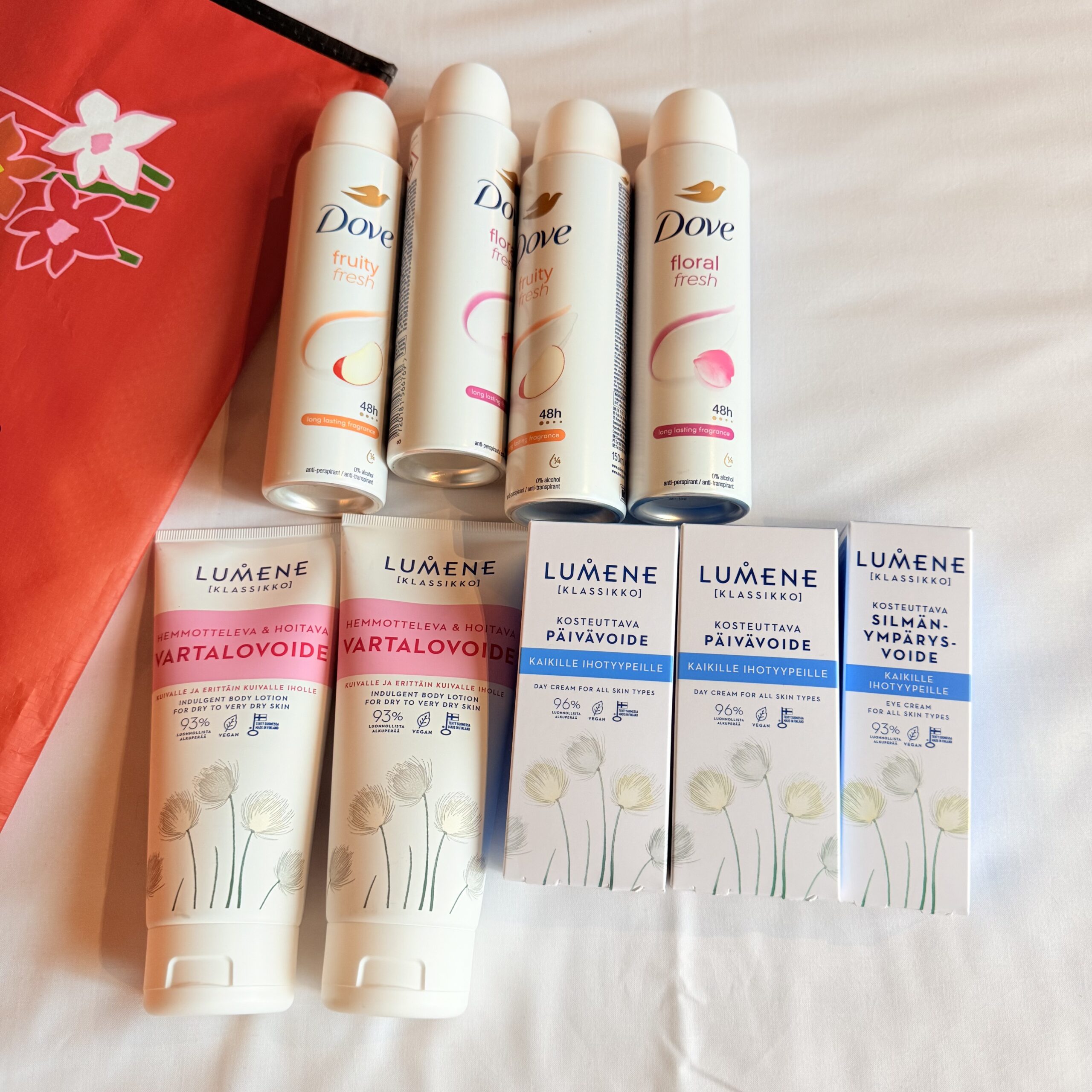 フィンランド生まれのブランドLUMENEの保湿アイテムとDoveの制汗スプレー