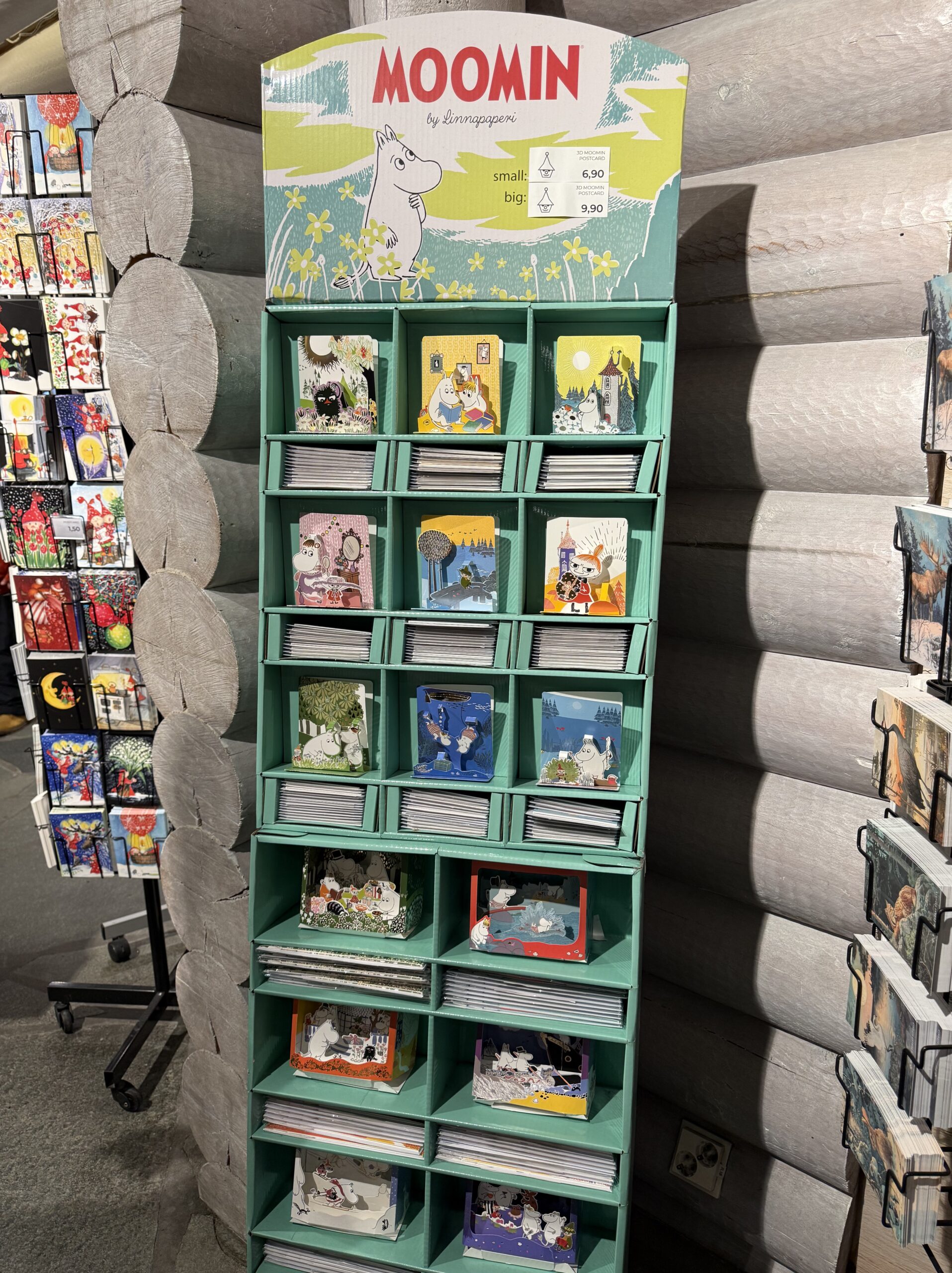 サンタクロース郵便局で販売されている立体的なムーミンのポストカード