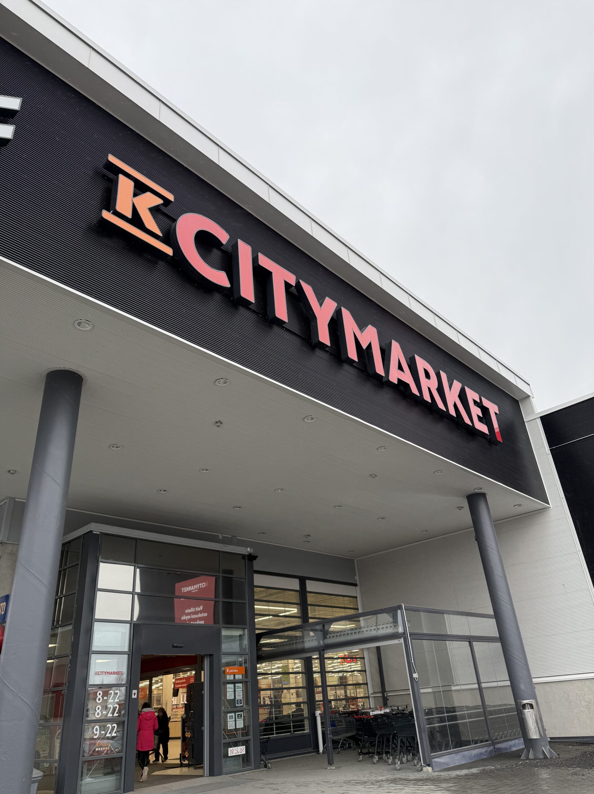 Exterior view of K-Citymarket with a massive red sign