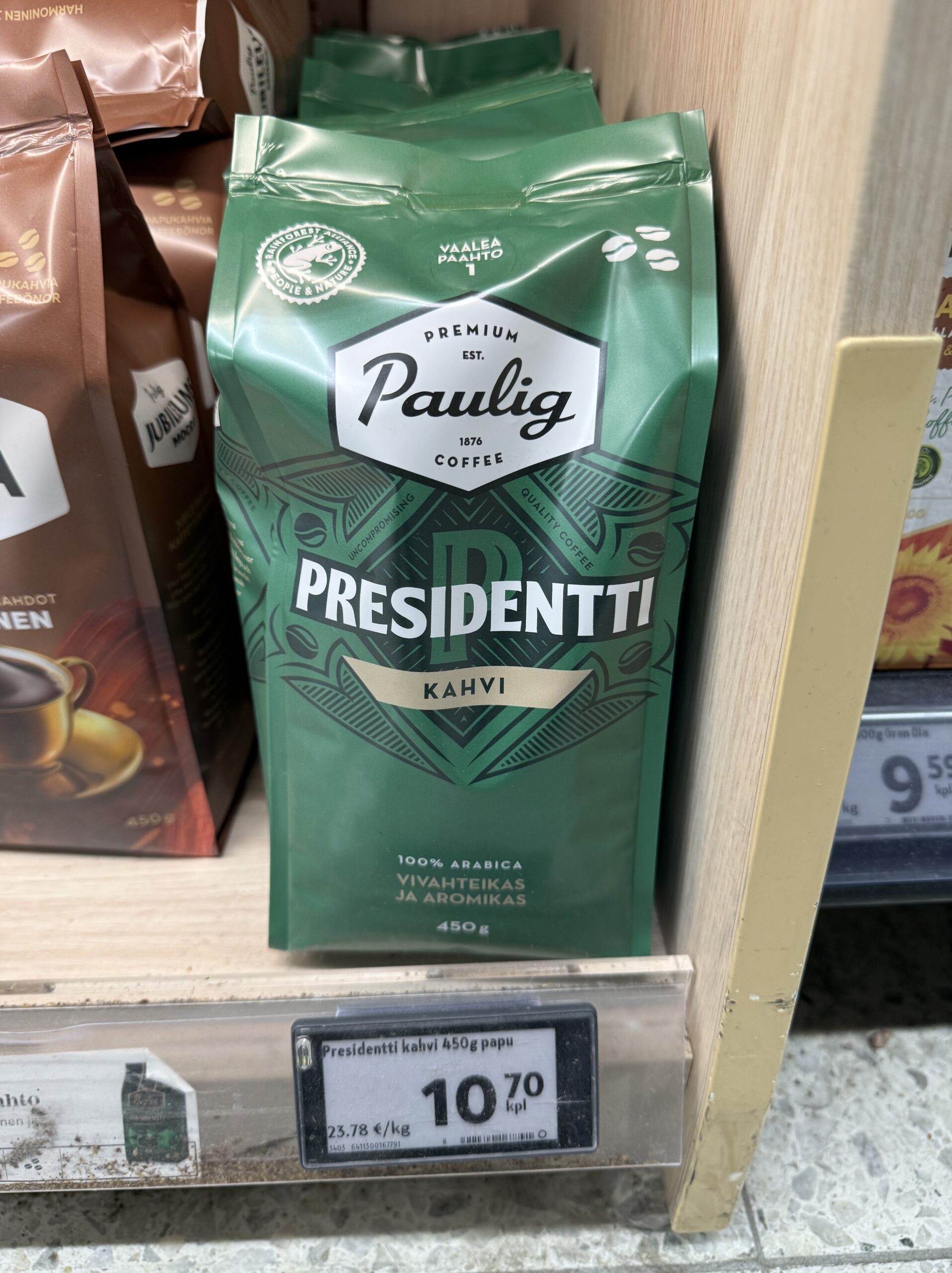 Paulig社のコーヒー「PRESIDENTTI」