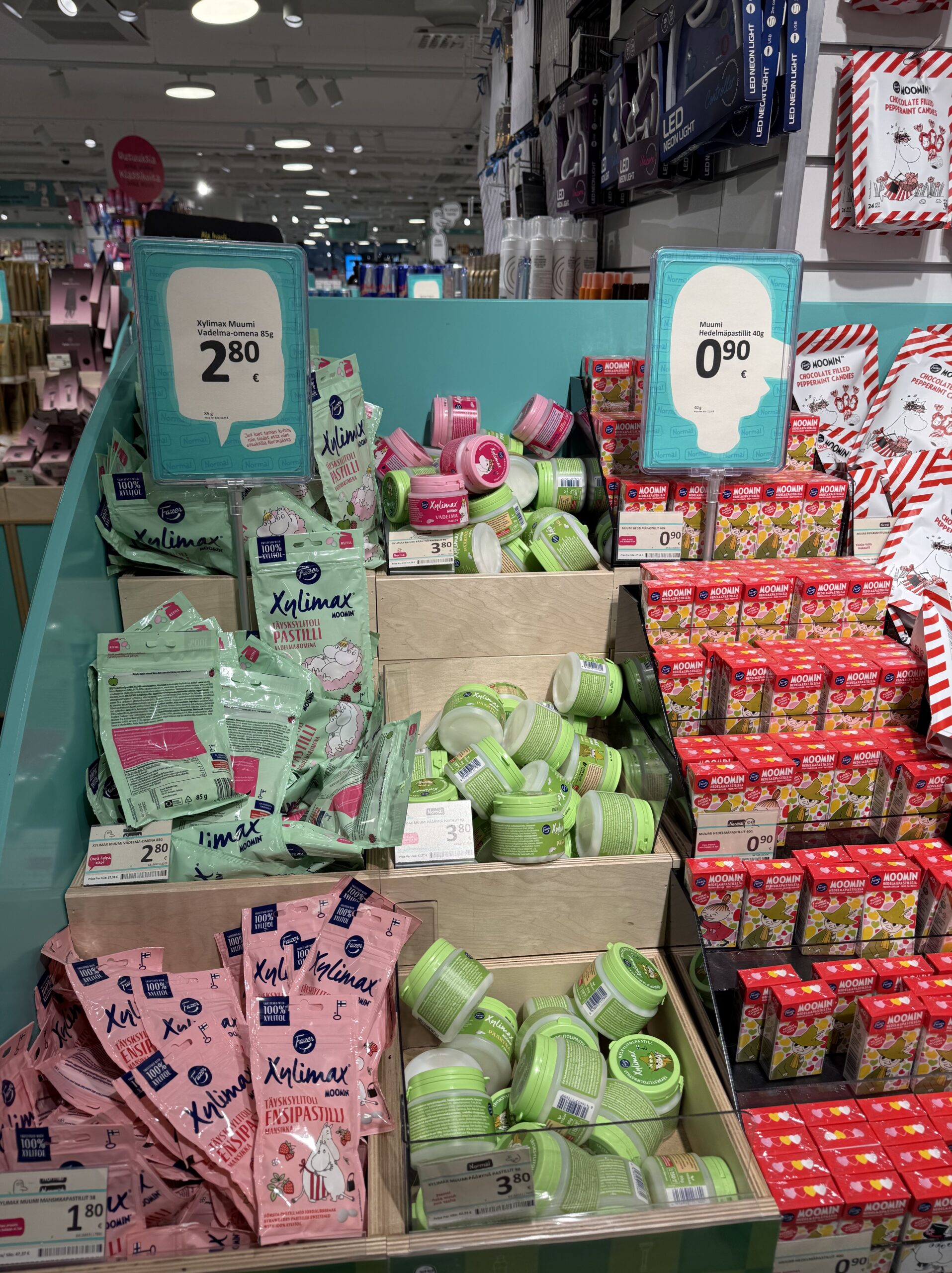€0.90 Moomin candies and Xylimax packages
