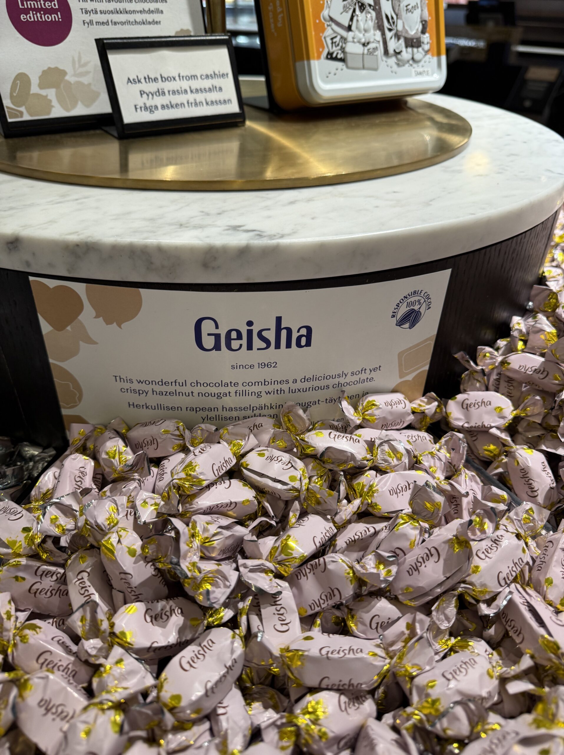 Geisha chocolates at the pick and mix