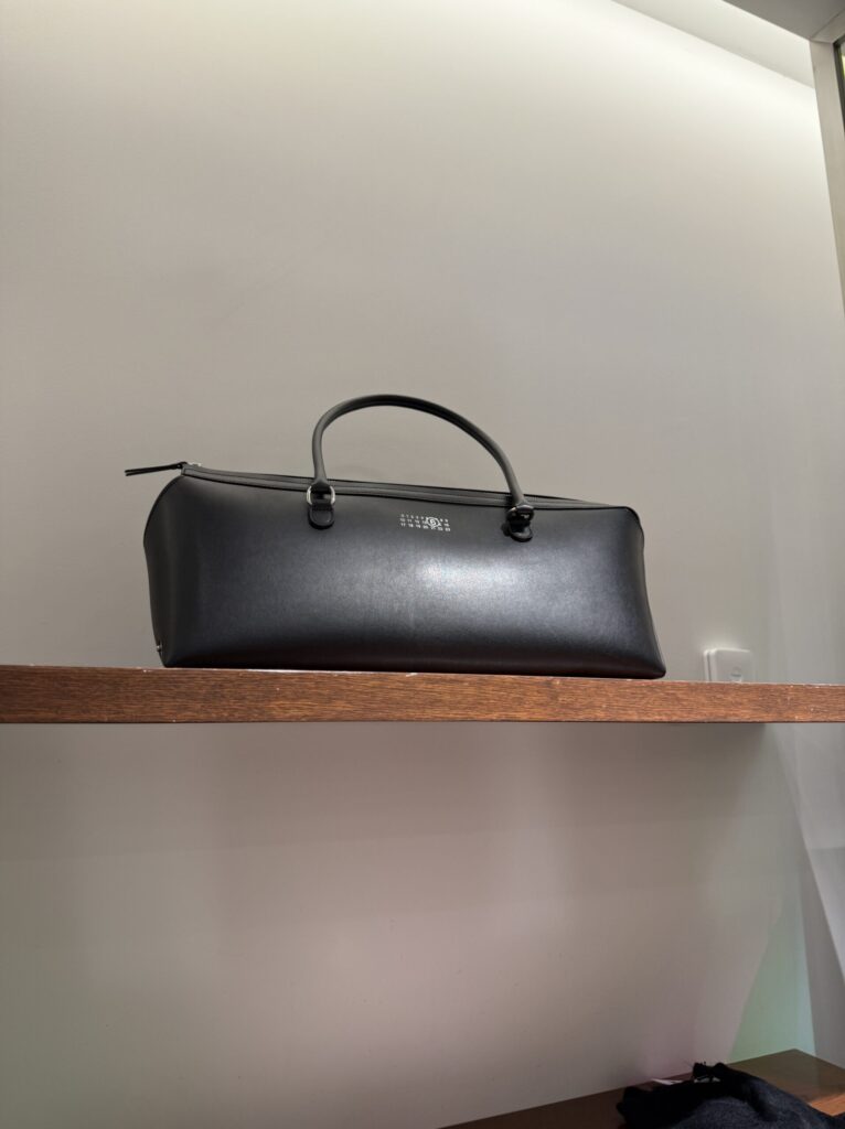 MM6 Maison Margiela black leather bag