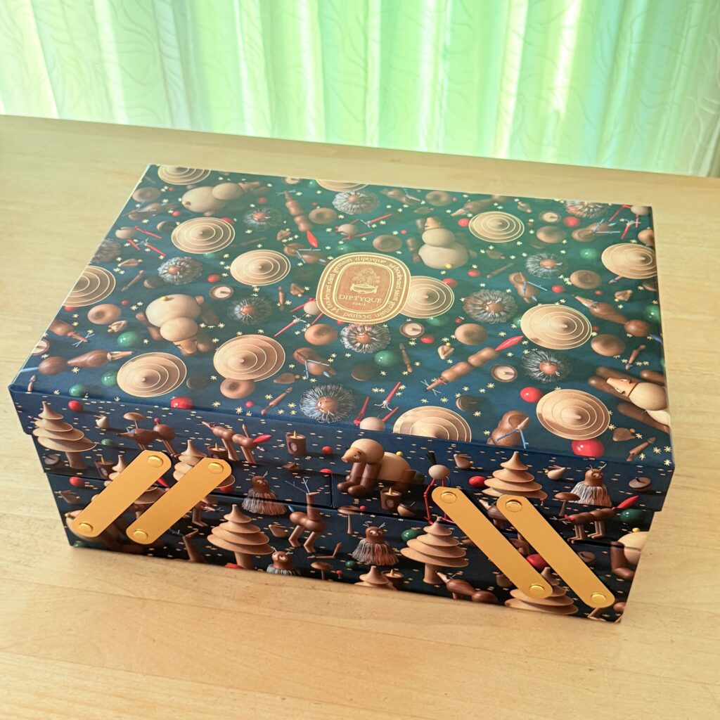 Front view of the magic forest diptyque advent calendar 2026.
